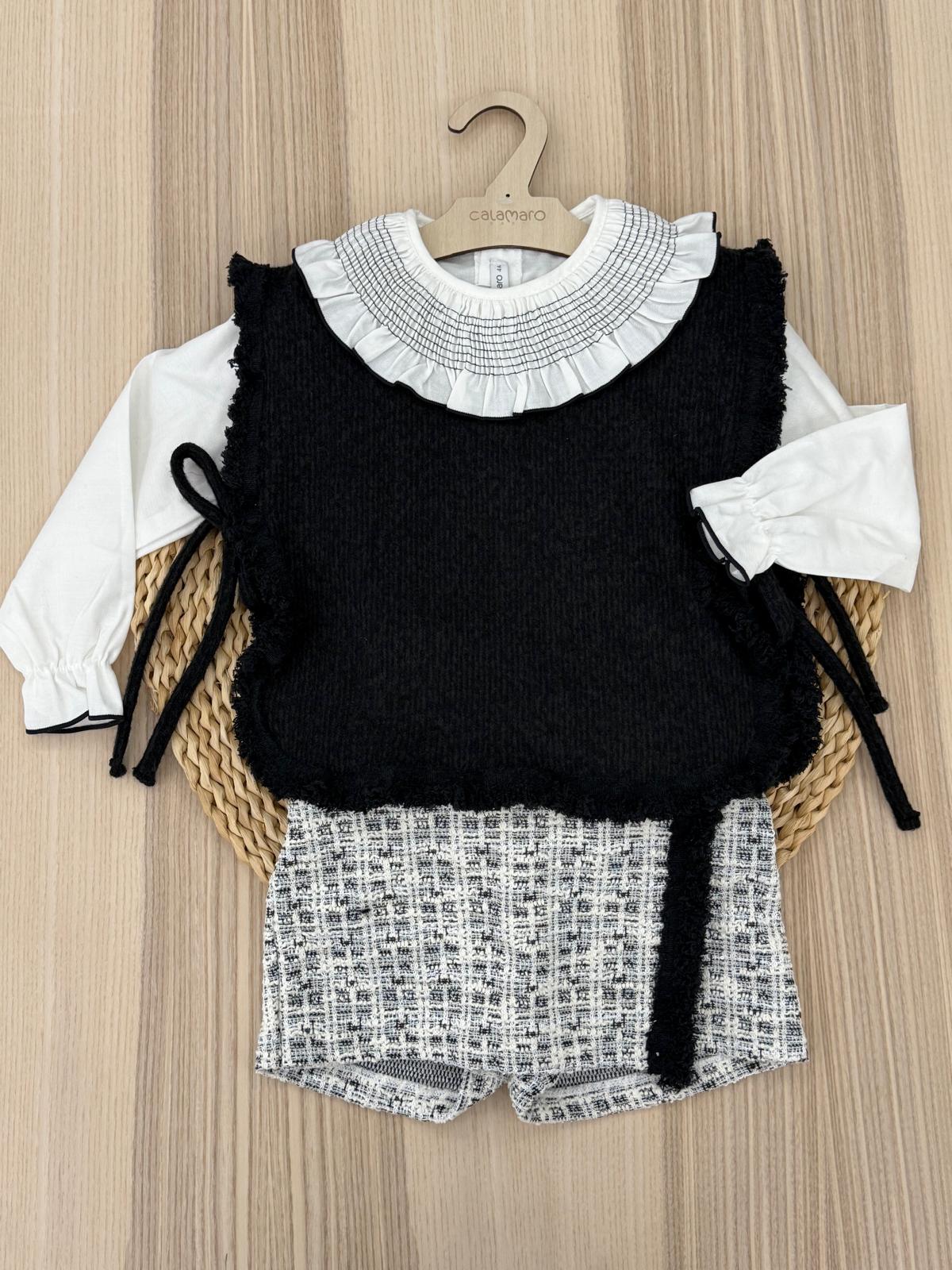 Completo con pantagonna, camicia e gilet