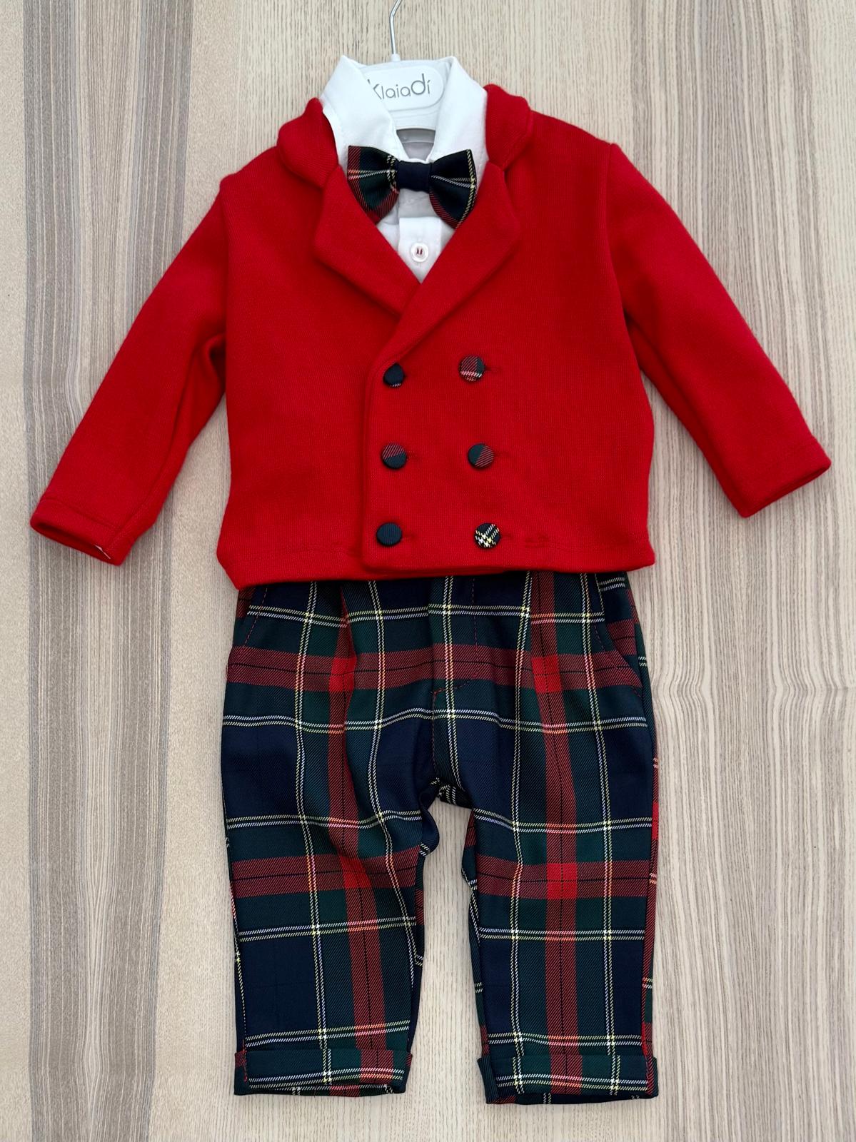 Completo neonato con pantalone lungo e giacchina doppio petto