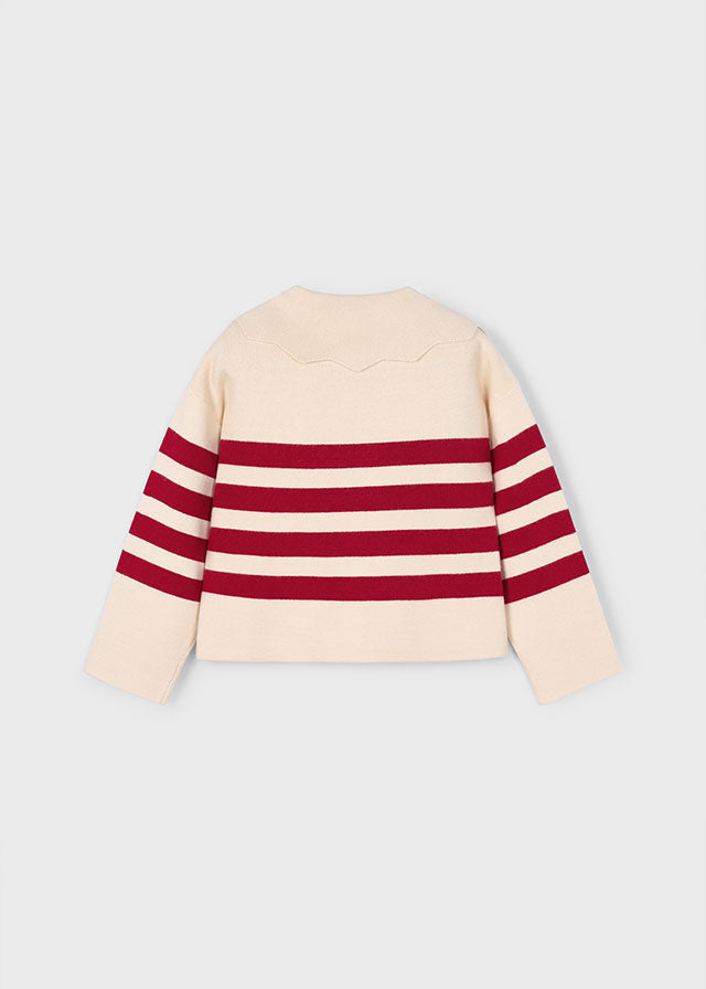 Maglione righe collo