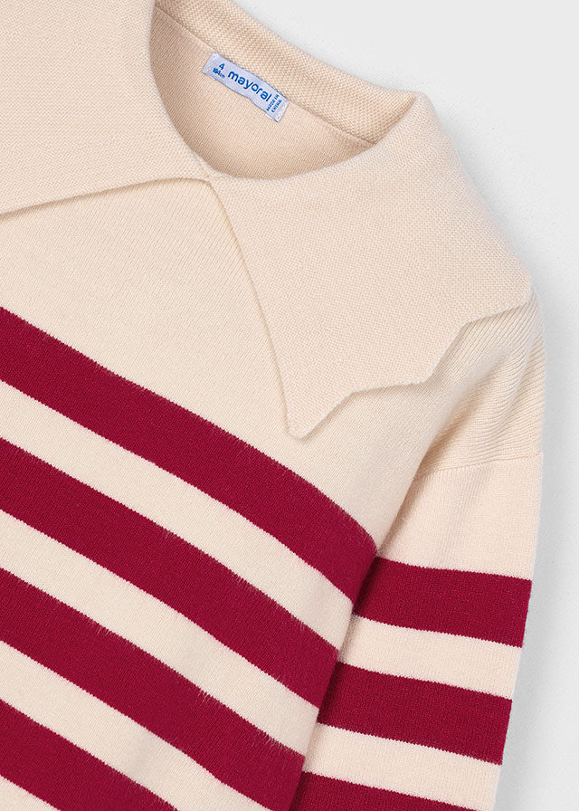 Maglione righe collo