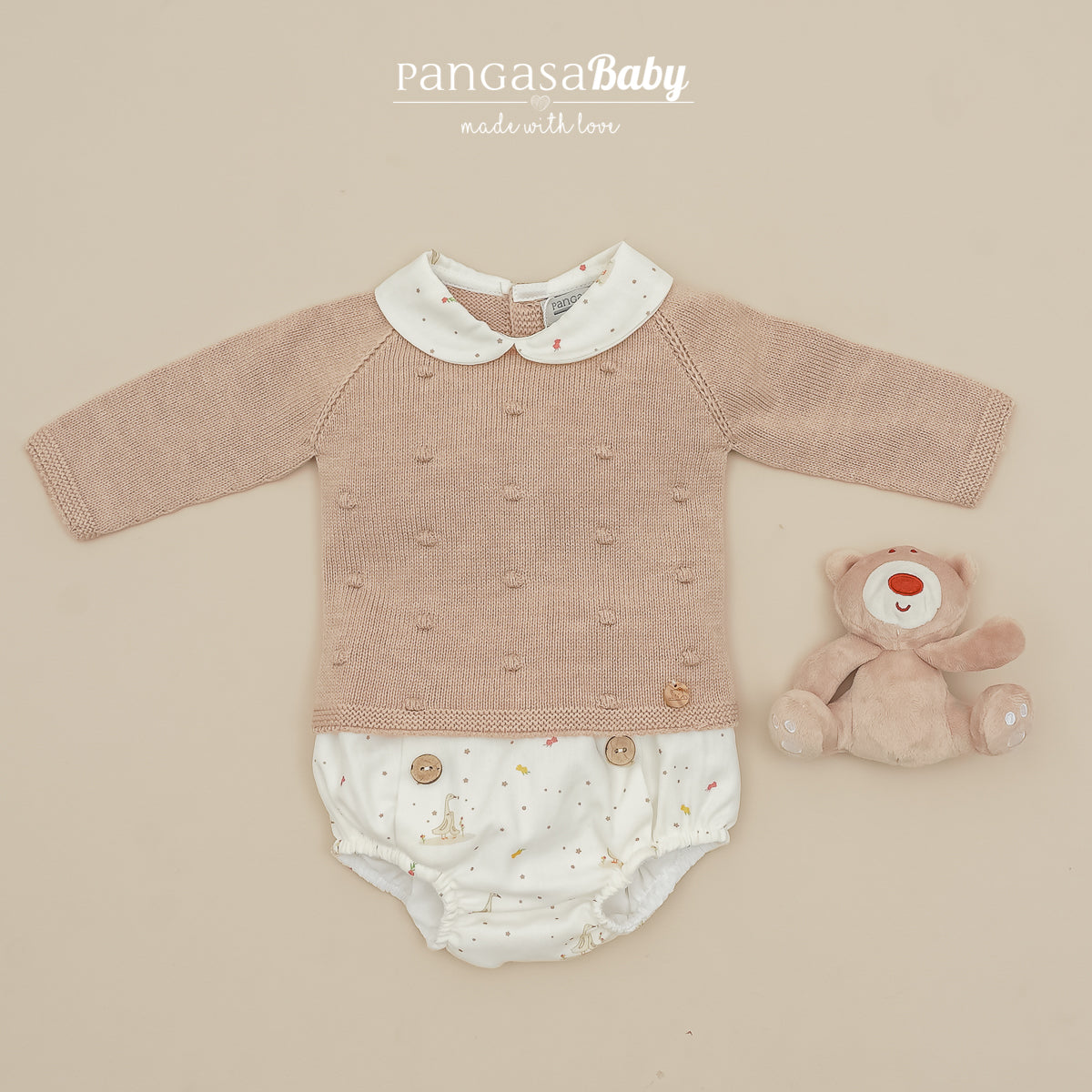 Completo 2 pz con maglia e pantaloncino fantasia  Oche