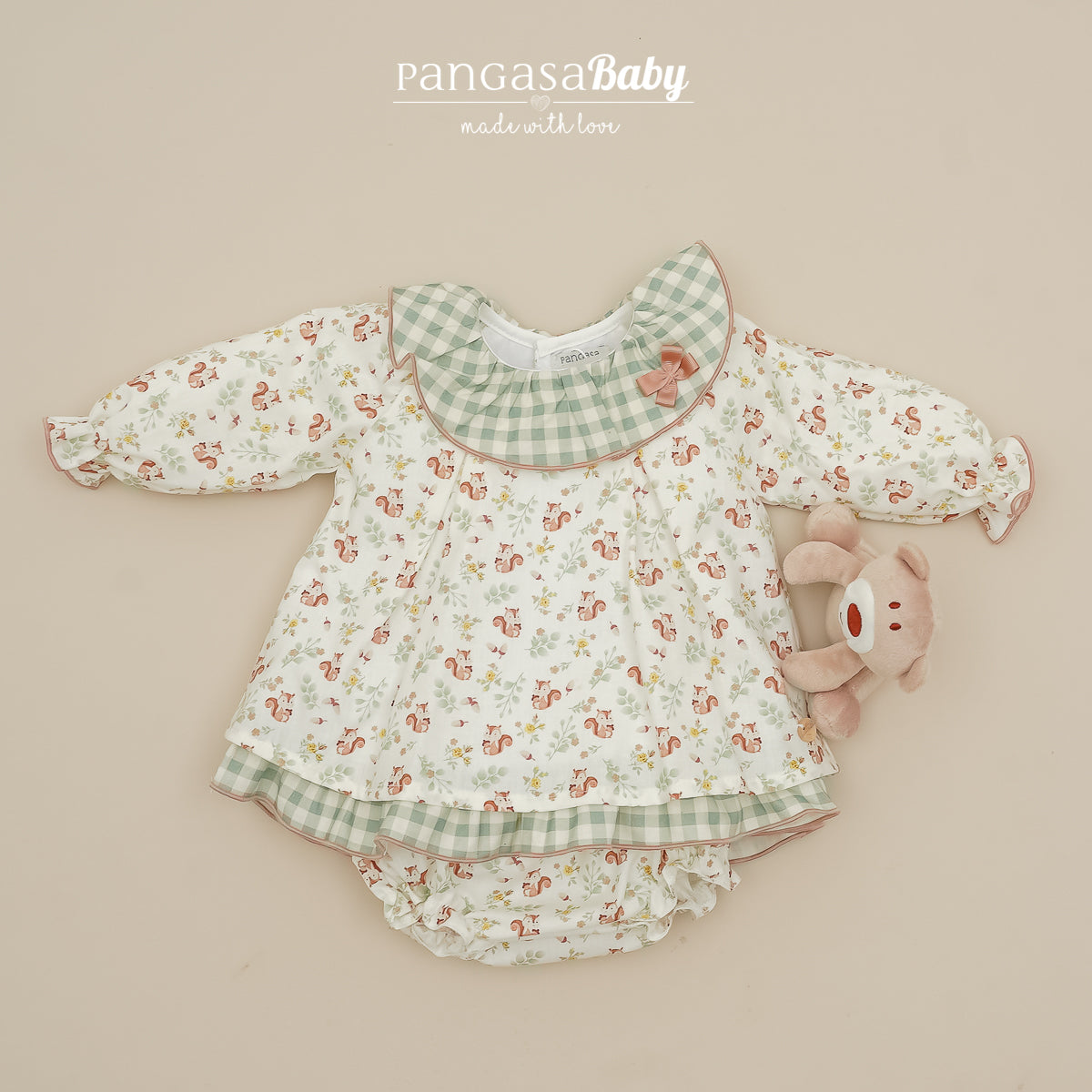 Completo country con scoiattoli e culotte