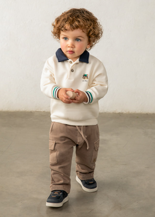 Pullover con collo polo