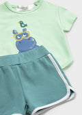 Comp. pantaloncino e shirt con ippopotamo