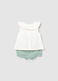 Compl. pant corto con fiori ricamati