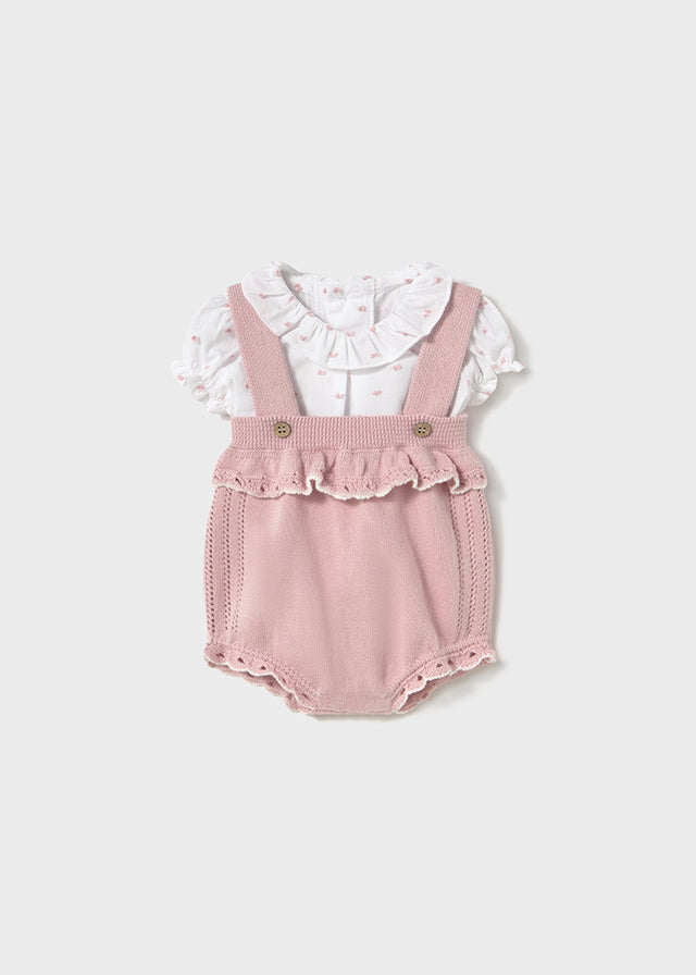 Completo salopette in tricot