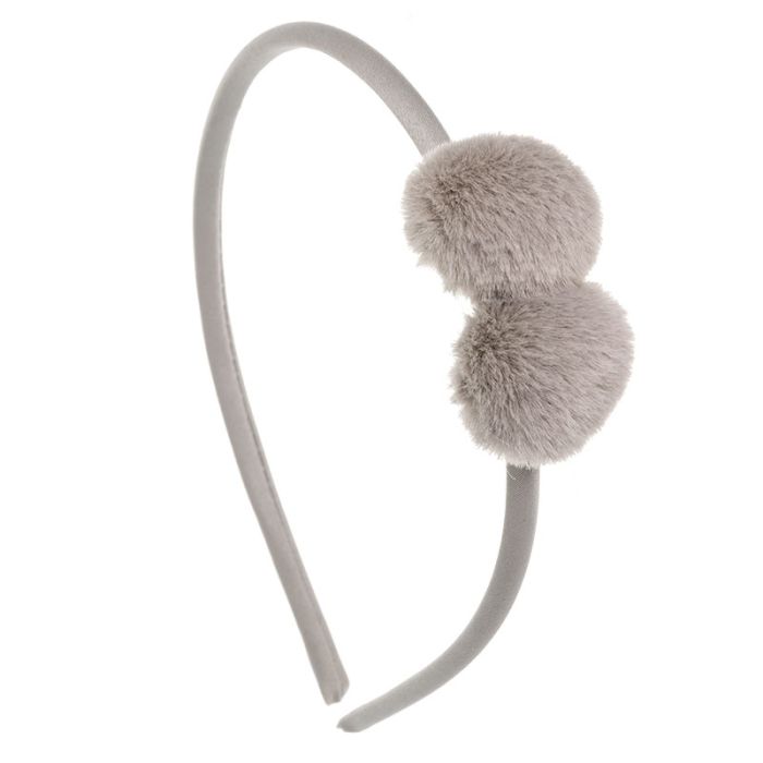 Cerchietto per neonati con 2 pompon extra morbidi