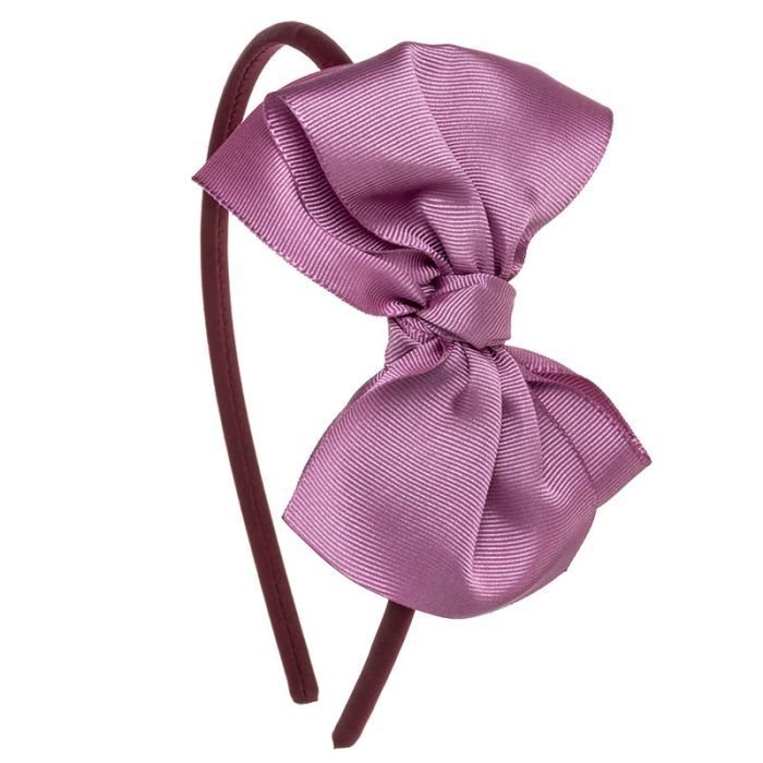 Cerchietto morbida con grande fiocco in faille fatto a mano