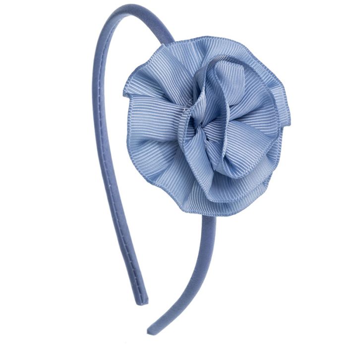 Cerchietto per capelli per neonati con fiore in grosgrain arrotolato