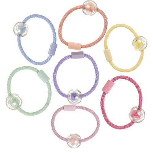 5 Mini scrunchie con perlina colorata