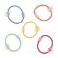 5 Mini scrunchie con perlina colorata