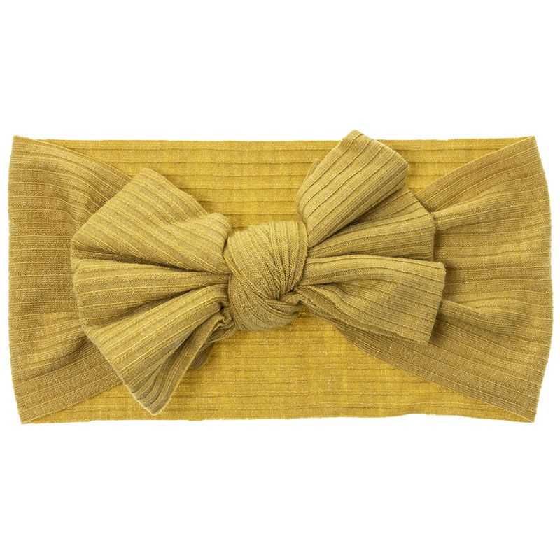 Turbante per neonati a coste larghe con fiocco annodato