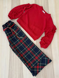 Completo con pantalone e maglia con ruche sulle braccia
