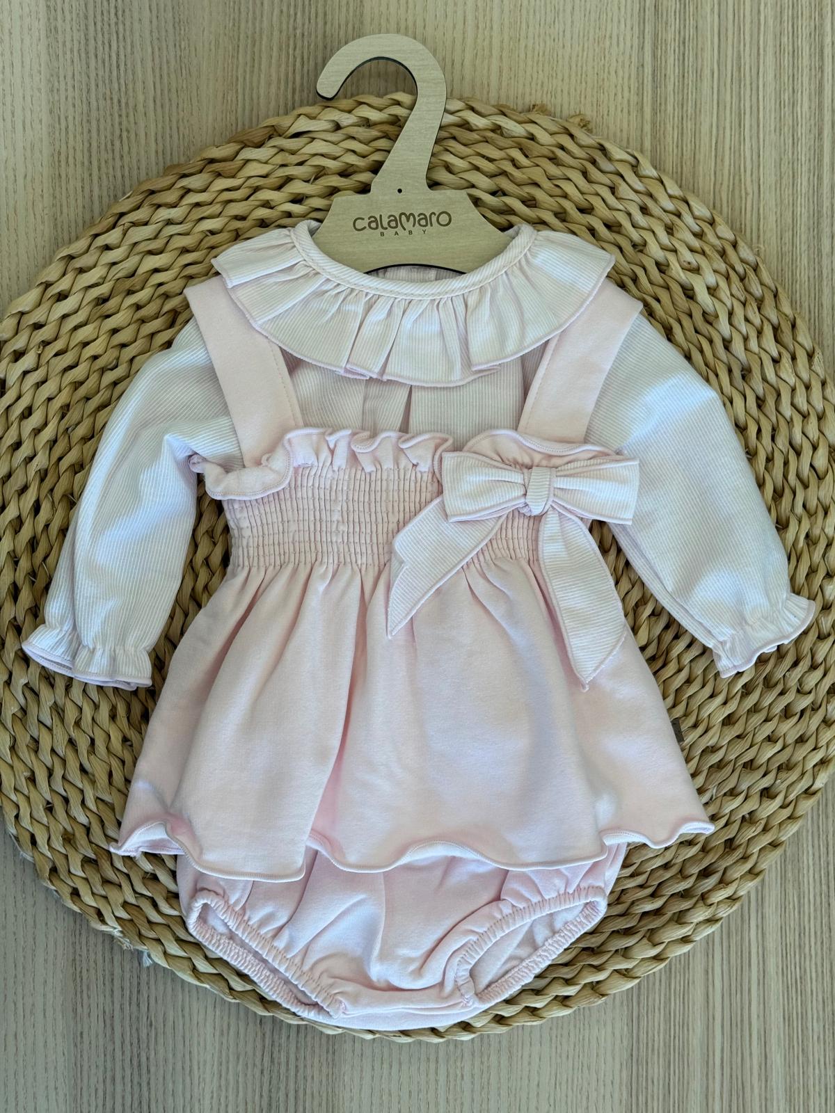 Salopette con Blusa con collo vollant
