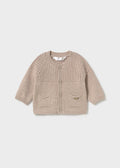 Cardigan tricot collo tondo