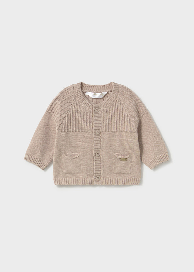 Cardigan tricot collo tondo