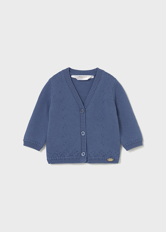 Cardian collo a v tricot