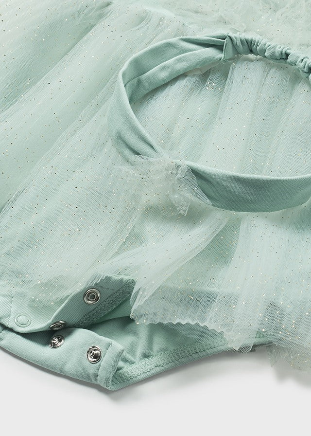 Tutina con gonna di tulle e fascia
