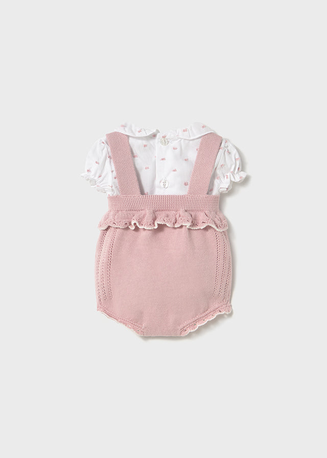 Completo salopette in tricot