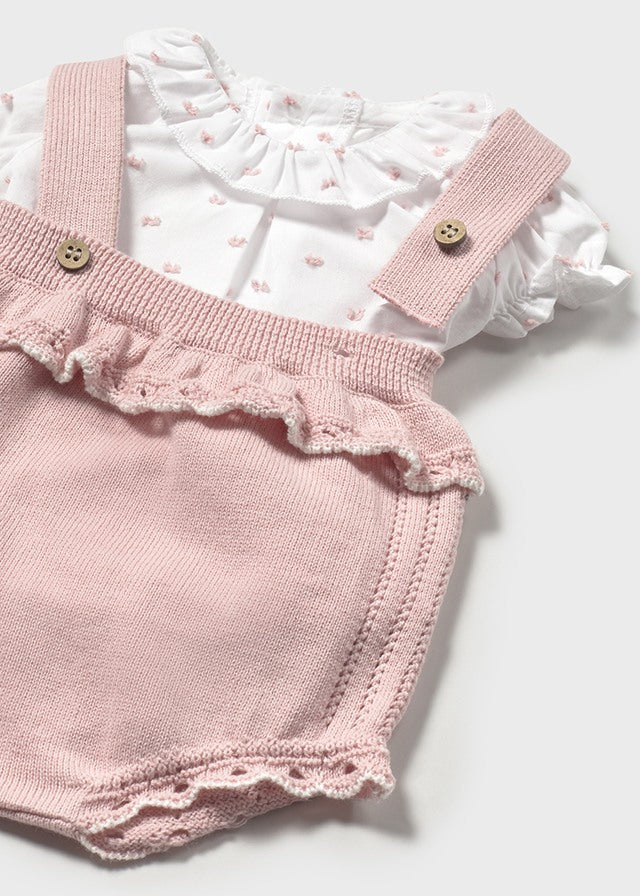 Completo salopette in tricot