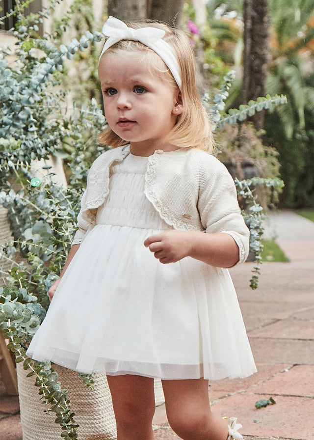 Vestito tulle scintillante con fascia