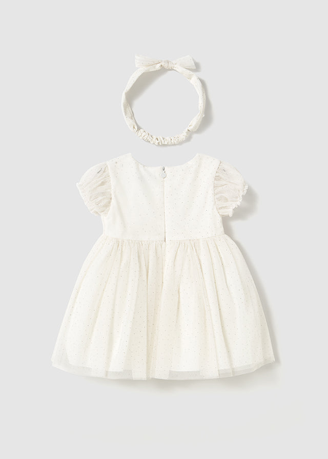 Vestito tulle scintillante con fascia