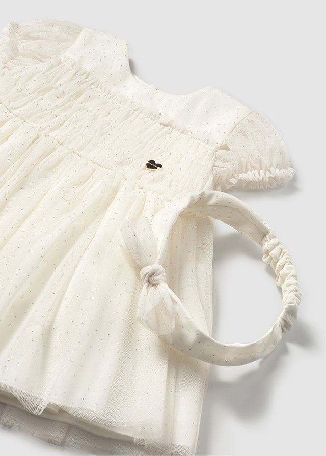 Vestito tulle scintillante con fascia