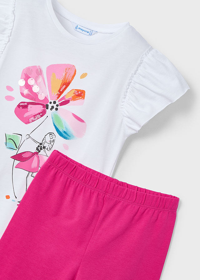 Completo con legging fiore