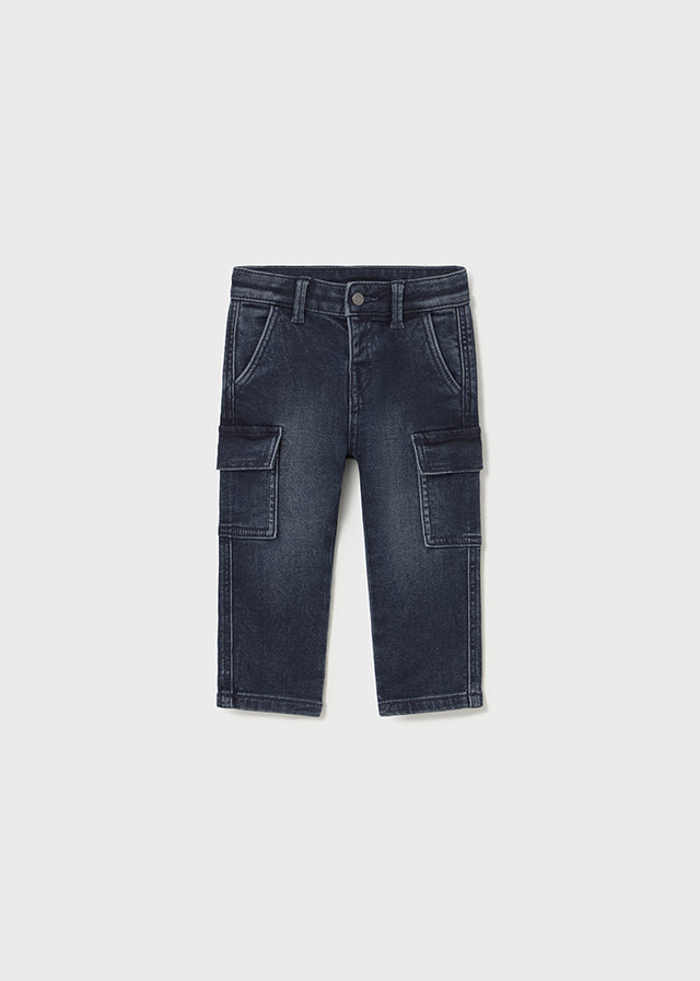 Pantalone soft denim cargo