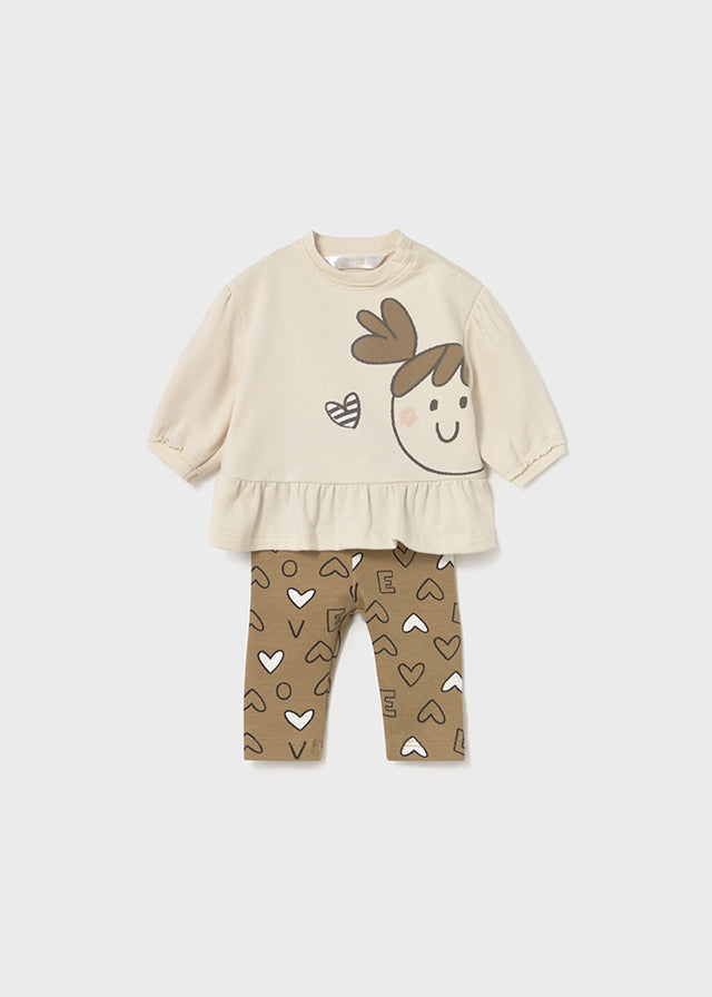 Compl. con leggings fantasia cuori