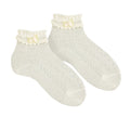 Calzini corti polsino risvoltato merletto fiocco