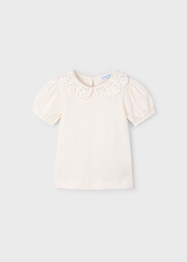 Polo m/c collo crochet