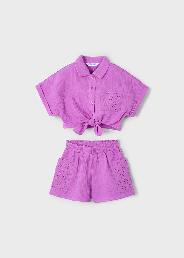 Completo short traforato