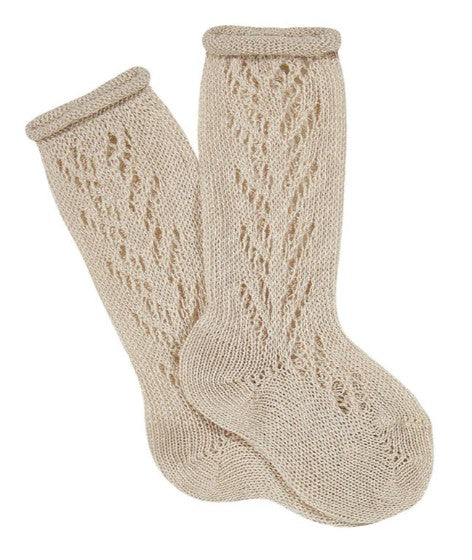 Calze lunghe traforate cotone