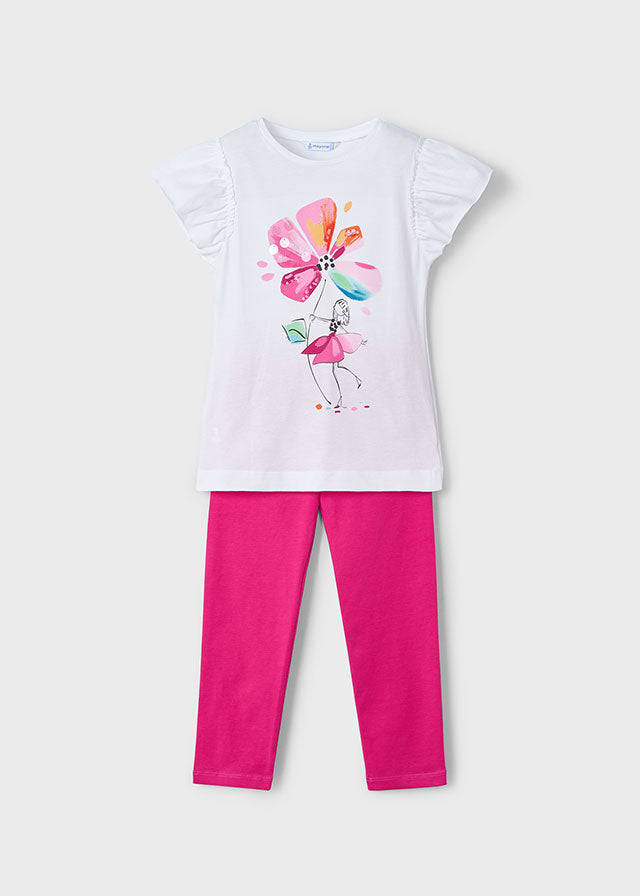 Completo con legging fiore