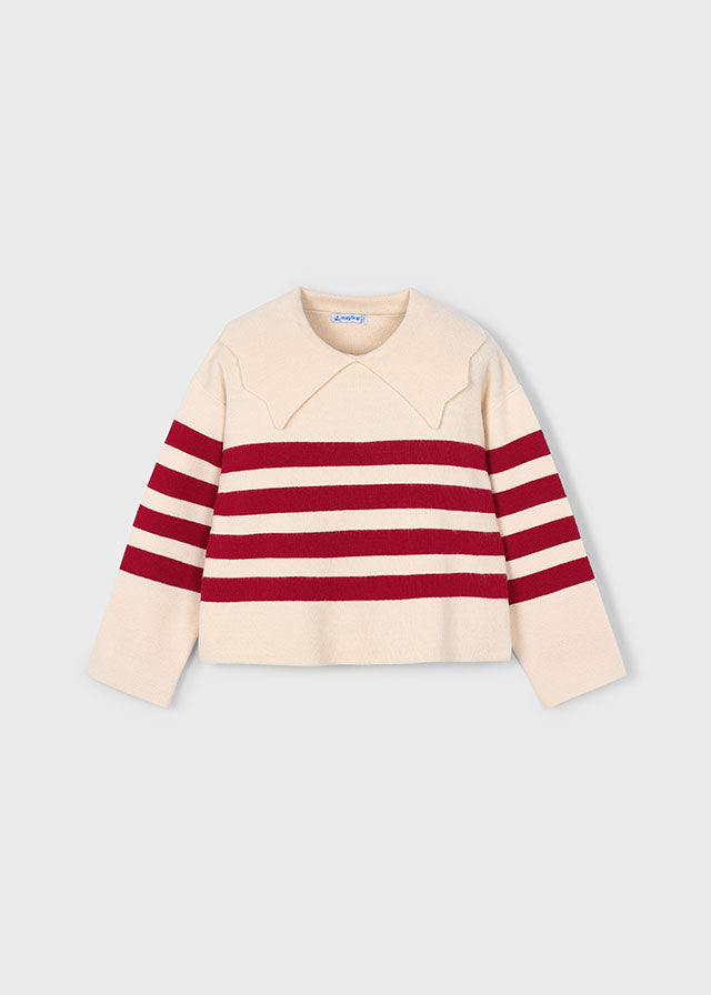 Maglione righe collo