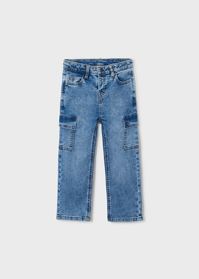 Pantalone soft denim cargo
