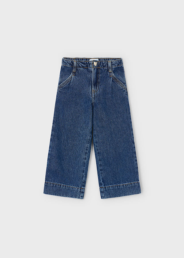 Pantalone denim wide leg