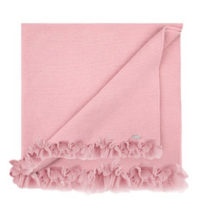 Copertina con bordo di tulle.