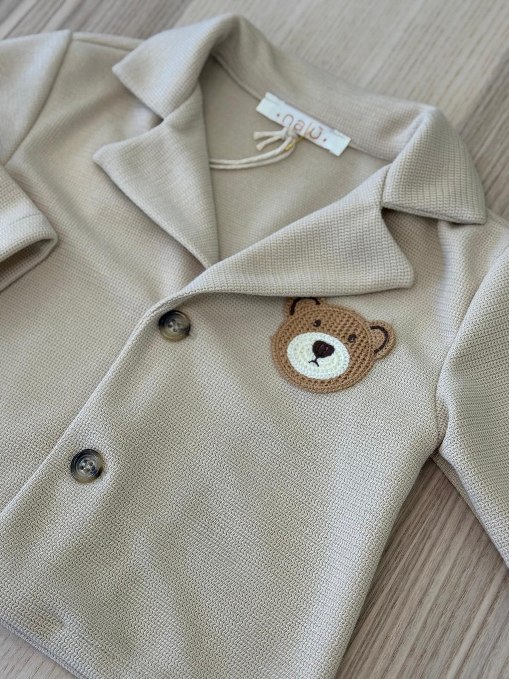 Cardigan burro con orsetto
